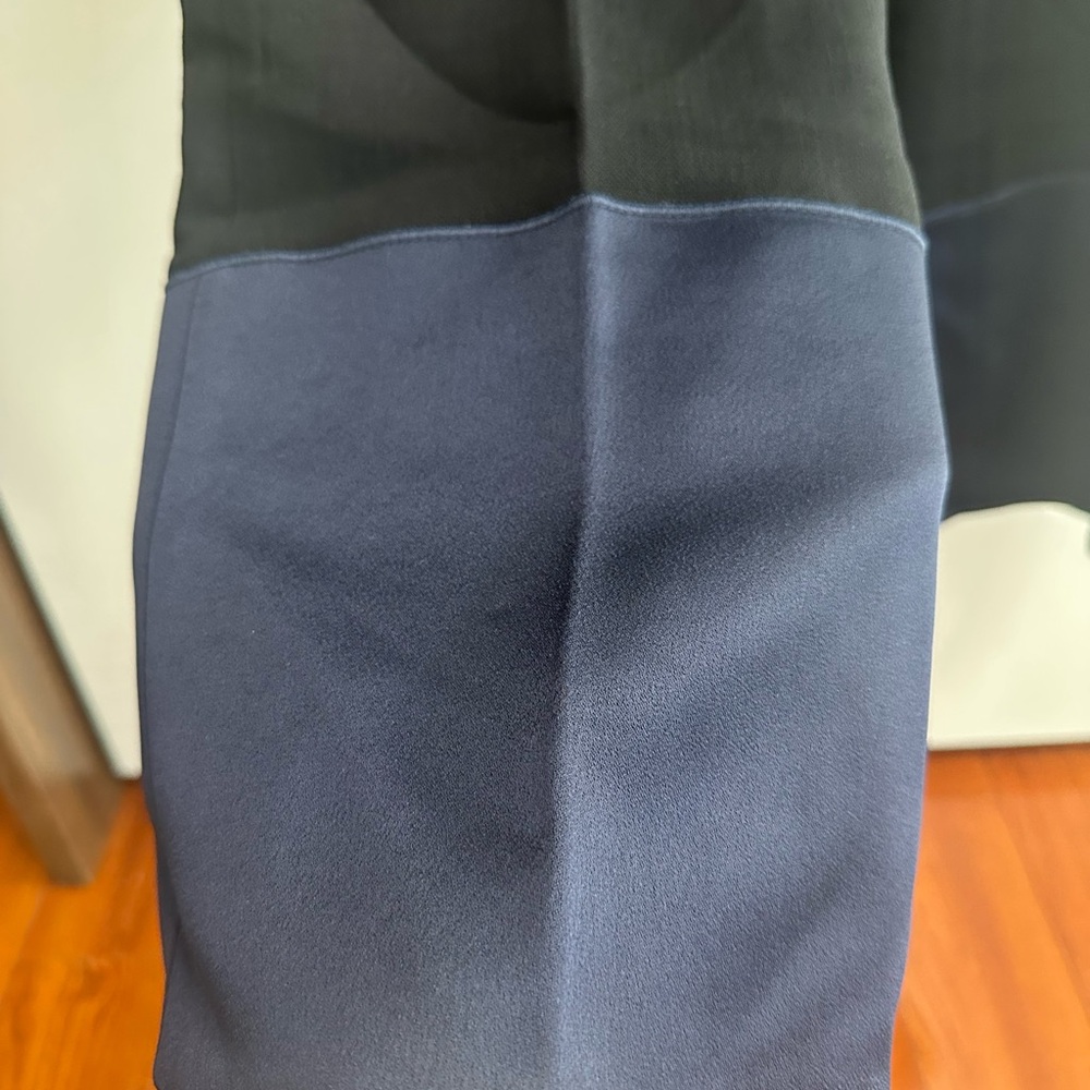 Derek Lam Wool Black and Navy Women's Straight Leg Pants - Picture 3 of 14